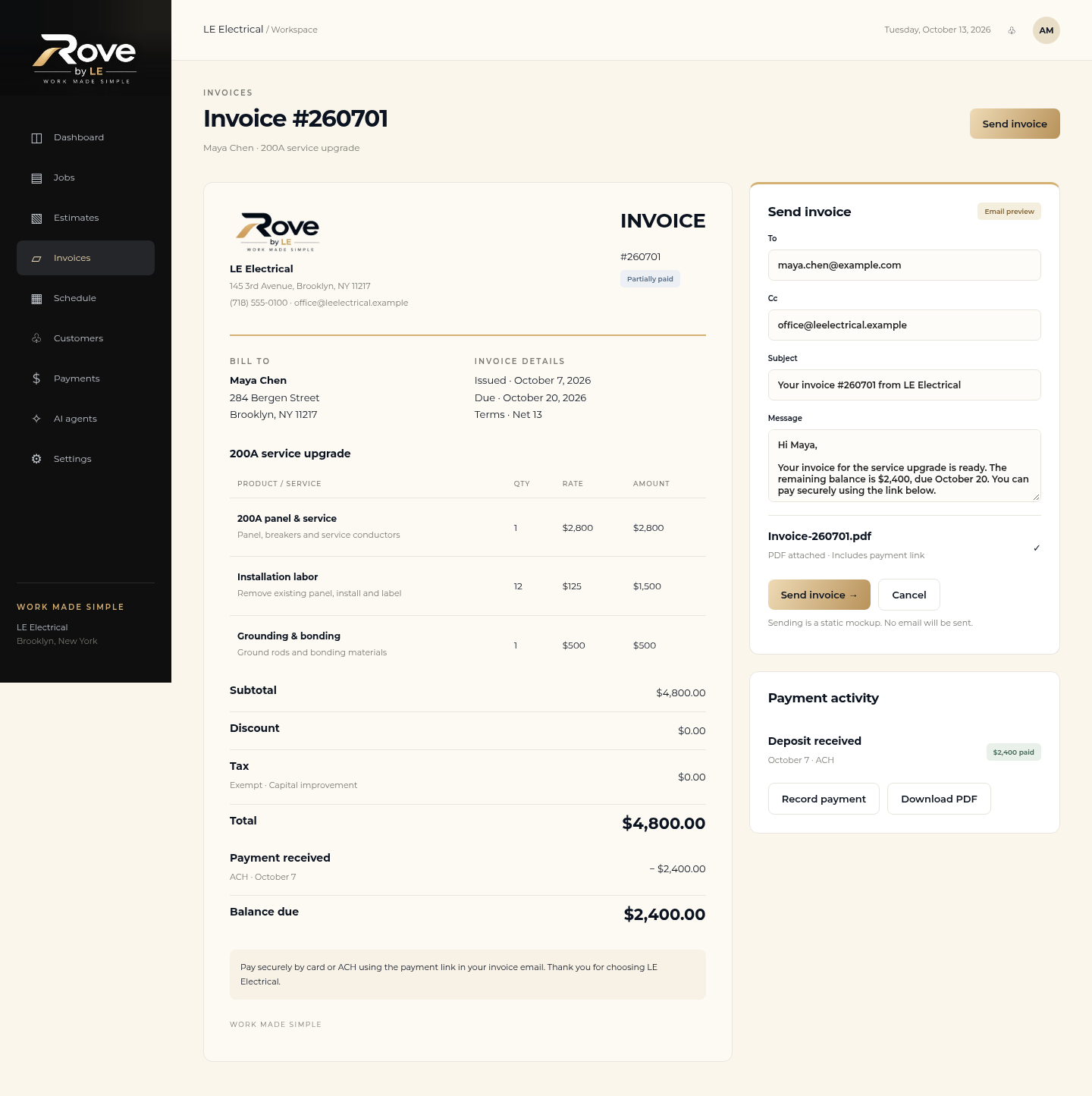 invoice desktop mockup