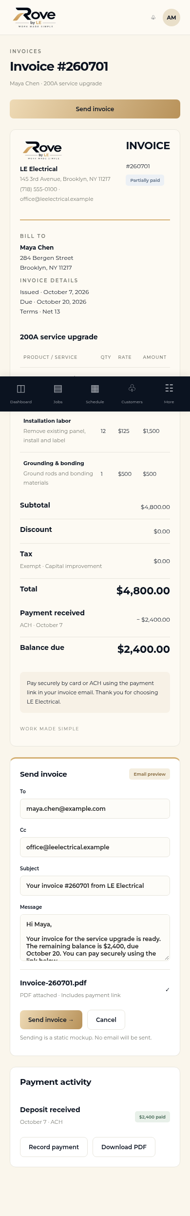 invoice phone mockup