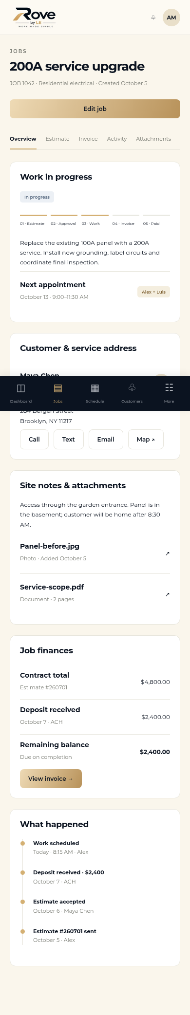 job-detail phone mockup