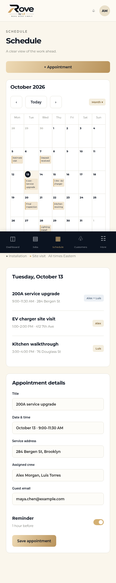 schedule phone mockup